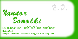 nandor domolki business card